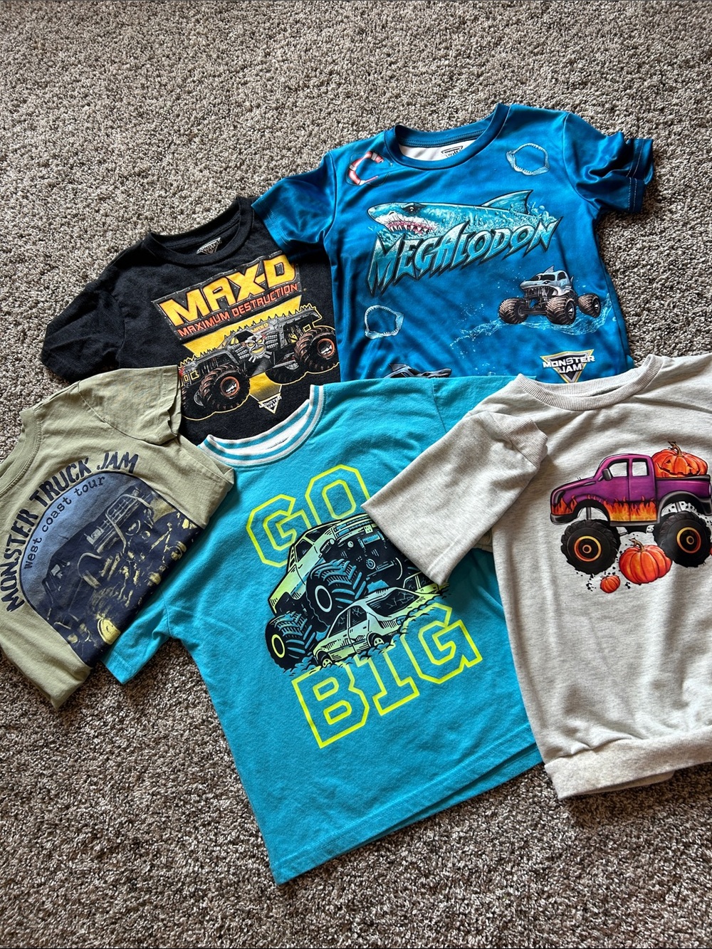 Bundle of 5 5T Monster Jam Tops